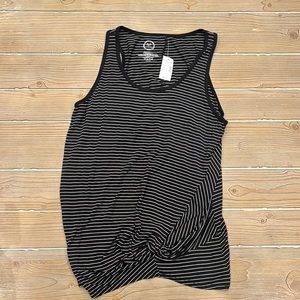 Maurices 24/7 Size Large Striped Knot-Front Tank